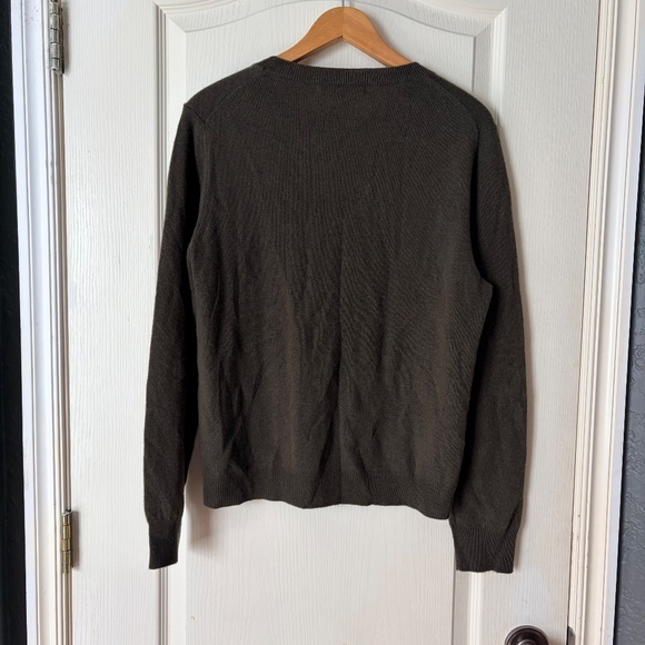 Antonio Melani 100% Cashmere Basic Crew Neck Sweater Olive Green Top, L - Picture 4 of 11